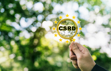 Corporate Sustainability Reporting Directive (CSRD) Concept. The European Union and financial reporting standards regarding sustainability disclosures. - 716450132