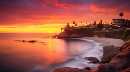 Fotobehang Sunset at Laguna Beach, Orange County © TPS Studio