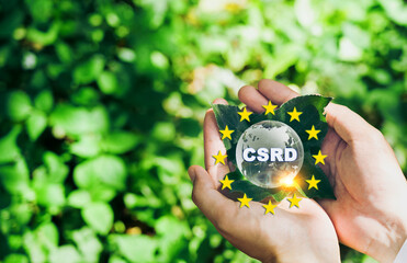 Corporate Sustainability Reporting Directive (CSRD) Concept. The European Union and financial reporting standards regarding sustainability disclosures. - 716451317
