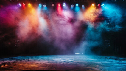 Background Stage Colored Spotlights