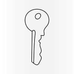 
 Key icon continuous one line drawing  outline vector illustration



