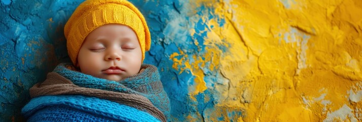  Ukrainian Newborn Studio Patriotic Blue Yellow, Banner Image For Website, Background, Desktop Wallpaper