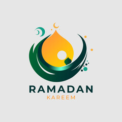 Ramadhan Logo Concept Vector. Islamic Logo Template Isolated in White Background.
