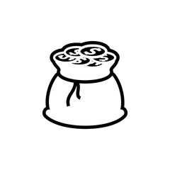 Money bag icon, made in line style.