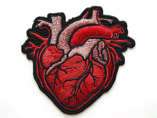 Embroidered red heart 