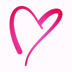 Obraz premium pink hand drawn symbol of heart, expressing love