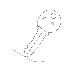 
 Key icon continuous one line drawing  outline vector illustration



