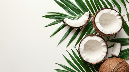 Fototapeta na wymiar Coconut with leaves