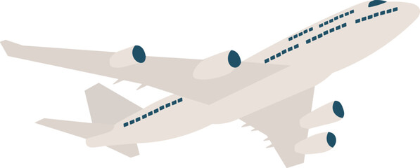 plane flies, on a white background, vector