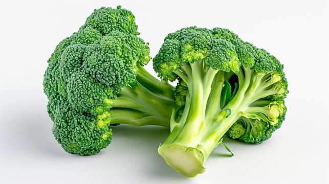 Fresh green broccoli, on white background