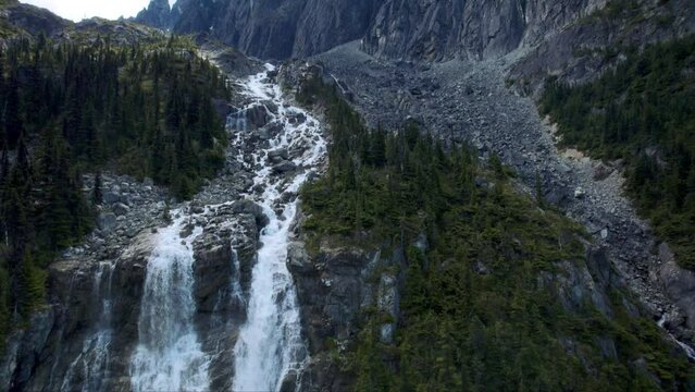 Spectacular Waterfall in British Columbia Canada Shot by Drone