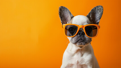 Chic Canine Couture Adorable Puppy Portrait in Sunglasses