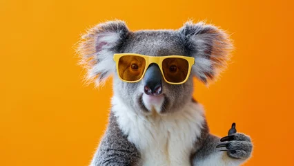 Zelfklevend Fotobehang Stylish Koala Joey Portrait Wearing Summershade Sunglasses © icehawk33