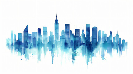 Modern City illustration isolated at white background