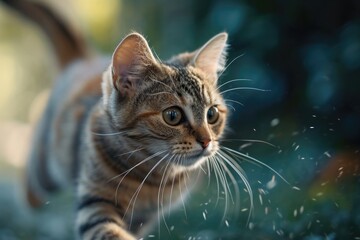 Baby Cat at gym. Generative AI