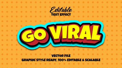 Go Viral text effect youth and fun editable vector graphic styles - obrazy, fototapety, plakaty