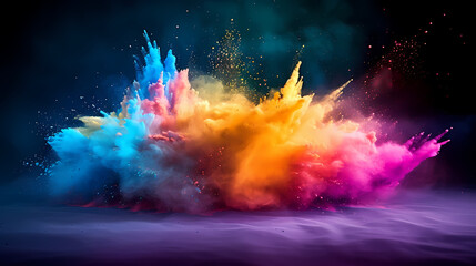 Dust explosion Holi background, Indian traditional festival