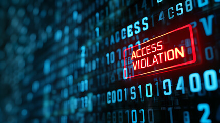 Obraz premium Digital Access Violation Alert. Bold red 