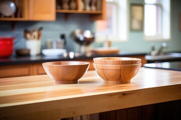 polished wood bowls on workbench