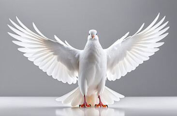 The white dove of peace opened its wings.