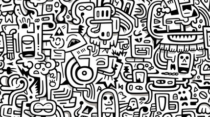 Abstract seamless doodle background, artistic background