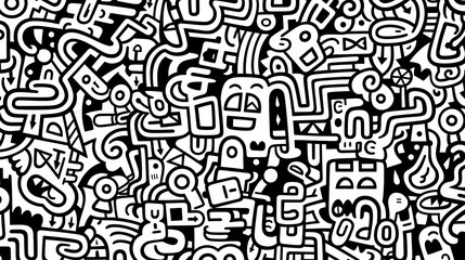 Abstract seamless doodle background, artistic background