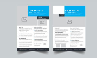 Capability Statement design with 2 style layout template