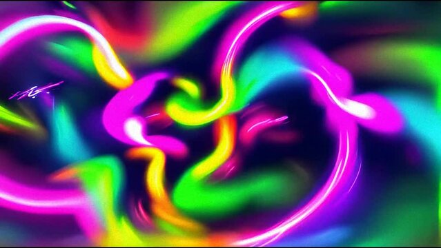 Abstract Seamless VJ loop. Blurred loop with bright dynamic multi-colored elements. Colorful dynamic visualization for background. Beautiful background
