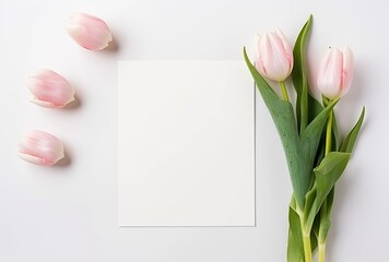 International Women's Day blank white paper sheet for greeting text