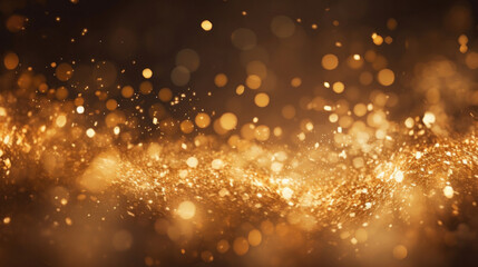 Fototapeta na wymiar Golden particles and sprinkles for a holiday celebration like christmas or new year. shiny golden lights.