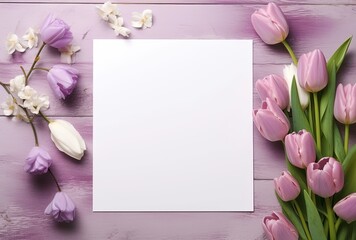 International Women's Day blank white paper sheet for greeting text