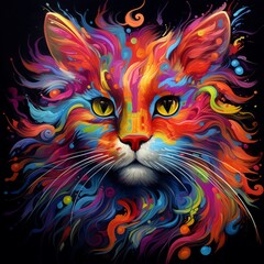 World some nice colorful cat picture