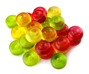 Multi-colored fruit lollipops. Multi-colored candies. lollipop, candy, sweetness