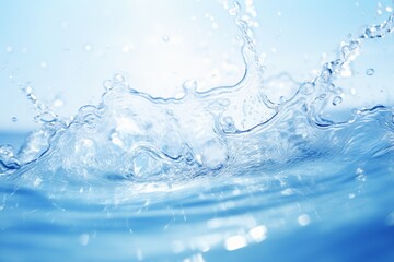 splashing water on blue background with some smooth water splashes and ripples