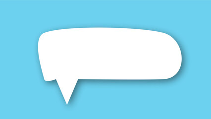 white speech bubble shape with light blue pastel background. space for text. abstract blank area for rill text of font.
