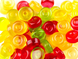 Background of colorful fruit lollipops. lollipop, candy, sweetness