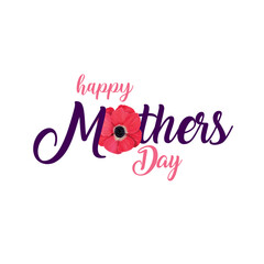 Mother's day greeting card. Vector banner. Symbols of love on white background
