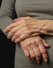 hands of the elderly person