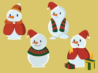 set of christmas Snowman