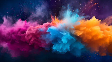 Dust explosion abstract background, Holi background