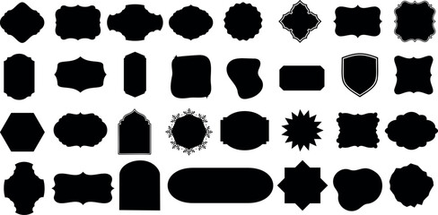 Vintage frames collection, black silhouette borders, elegant shapes for branding, logo design, certificates, invitations, advertisements. Versatile, classic vector elements