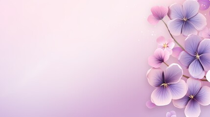 Fototapeta na wymiar spring soft purple background with fragments of pansy flowers. Place for text