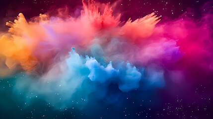 Fototapeta premium Dust explosion abstract background, Holi background