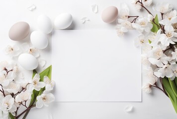 Naklejka na ściany i meble Blank white Easter paper for greeting messages