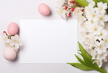 Blank white Easter paper for greeting messages