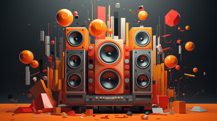 sound 3d illustration. generative ai