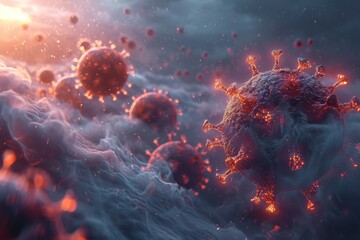 Pandemic Pathogen: An Artistic Take on the Hypothetical Disease X Coronavirus - obrazy, fototapety, plakaty