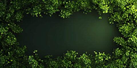 Green Foliage Frame with Copyspace on Nature Background