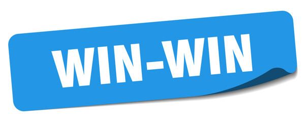win-win sticker. win-win label