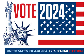 2020 United States Presidential Election - concept with Liberty Statue	 - 716482981
